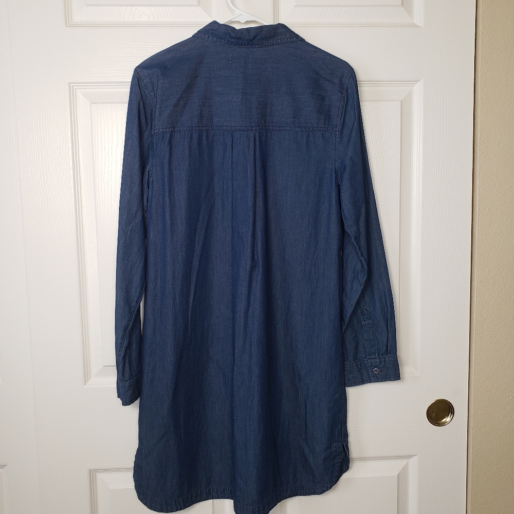 Old Navy Womens Chambray Collared Shirt Dress. Size L. Western, Classic Piece - Picture 6 of 8